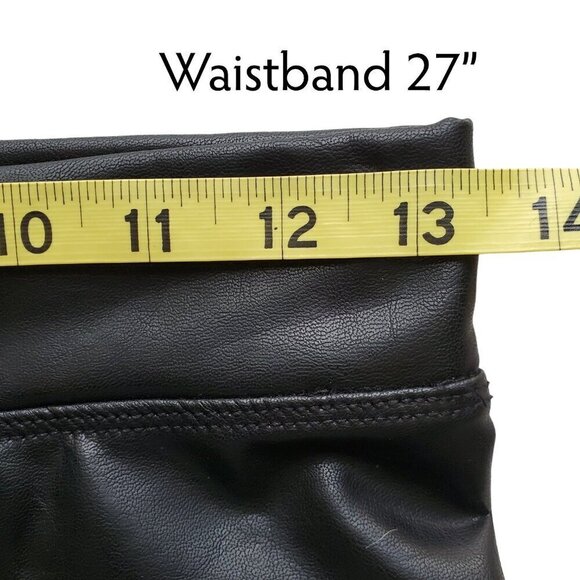 Ci Sono Curve Hugging Stretch Faux Leather Leggings High Rise Style PUP12 Goth S - Picture 9 of 15